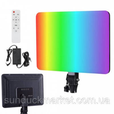 RGB LED Видео Освещение 0-360 ° полный цвет, 3000K-6500K Контроль цветовой температуры, затемнения яркости от 0% до 100%. 1976339181 фото