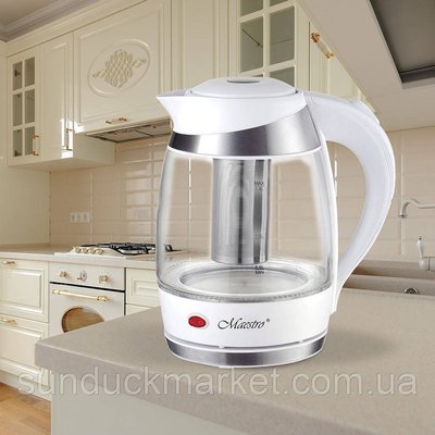 Електричний чайник MR-065-WHITE + заварник до чаю 1,7л CHE0007 фото