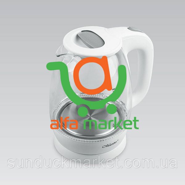 Електричний чайник MR-063-WHITE Об'єм: 1,7 л Потужність: 220-240 В, ~50 Гц, 1850-2200 Вт Сучасний ергономічний дизайн Термостійке 2067792784 фото