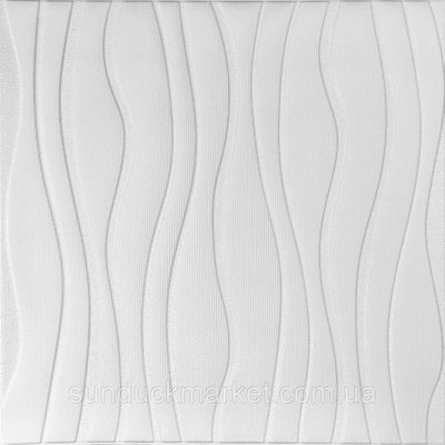 Самоклеюча декоративна настінно-стельова 3D панель хвилі 600*600*6mm (160) SW-00001199 SW-00001199 фото