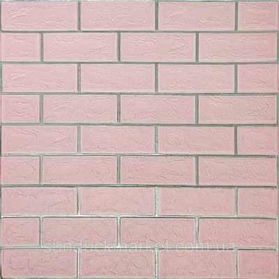 Панель стінова 70*70cm*5mm рожева цегла зі сріблом (D) SW-00001501 SW-00001501 фото