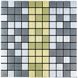 Самоклеюча алюмінієва плитка срібна із золотом мозаїка 300х300х3мм SW-00001826 (D) SW-00001826 фото 1