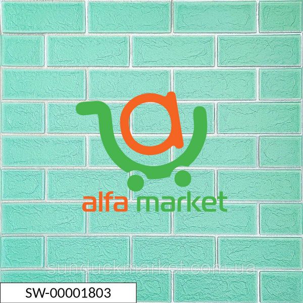 Панель стеновая 70*70cm*5mm зелёный кирпич с серебром (D) SW-00001803 SW-00001803 фото