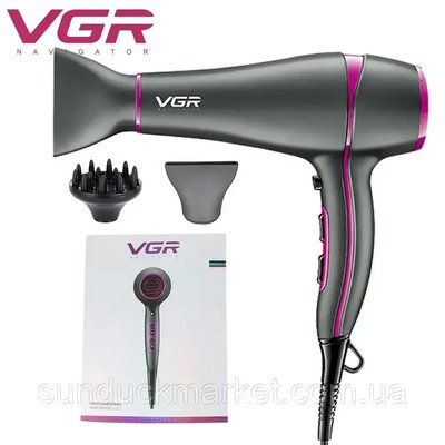 Професійний фен для волосся з насадками та дифузором VGR V-402 DV0014 фото